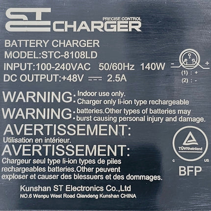 Charger 2.5A 48V St 3 Pin