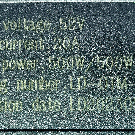 Controller 500W 52V Xi Hexagonal Motor Plug